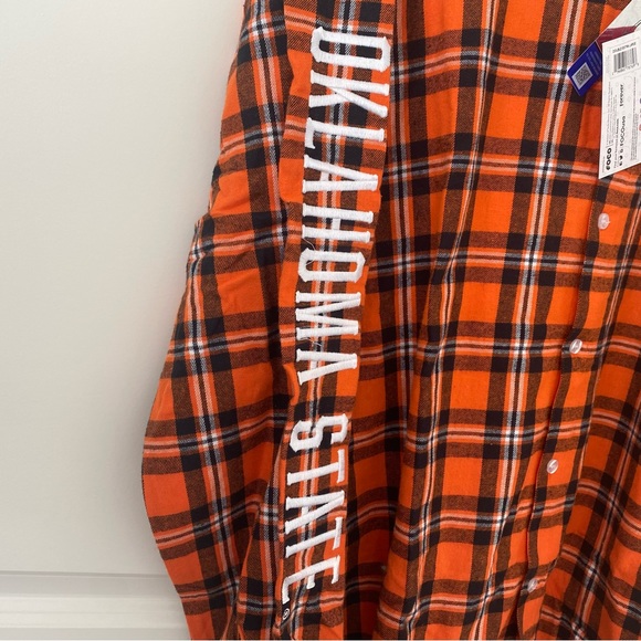 FOCO Oaklahoma State University Plaid Button Down Shirt Flannel Size 2XL Men NWT - Picture 8 of 11